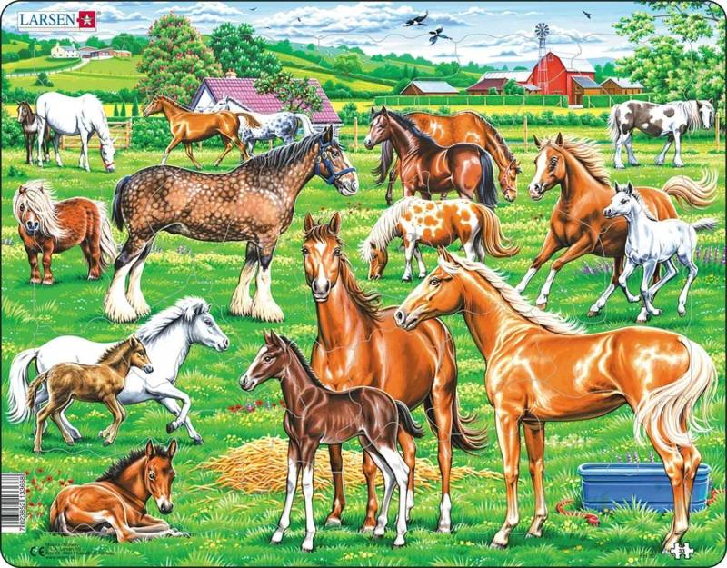 Larsen Puzzle Wunderschöne Pferde, 33 Teile von Larsen