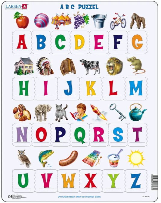 Larsen Rahmenpuzzle - ABC Puzzel (auf Niederländisch) 26 Teile Puzzle Larsen-LS826-NL von Larsen
