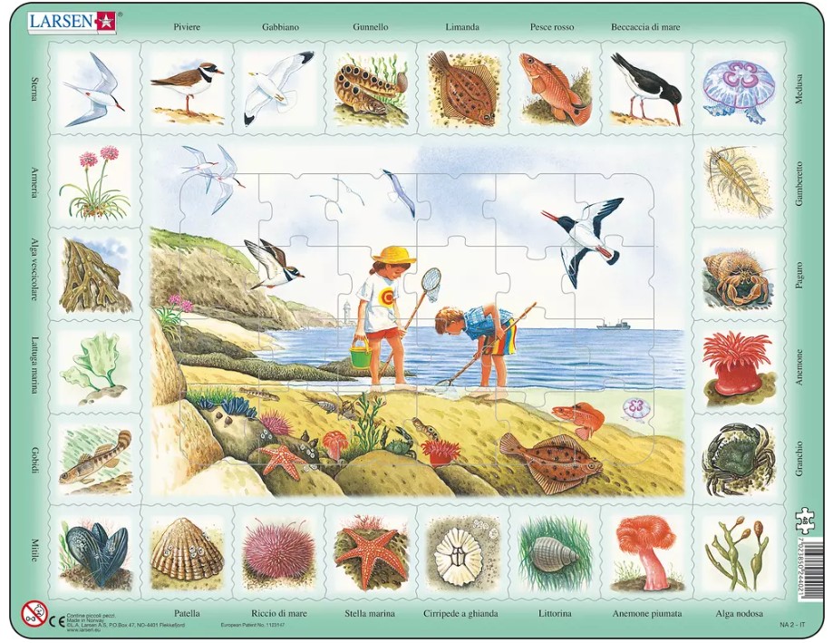 Larsen Rahmenpuzzle - Am Meer (auf Italienisch) 48 Teile Puzzle Larsen-NA2-IT von Larsen