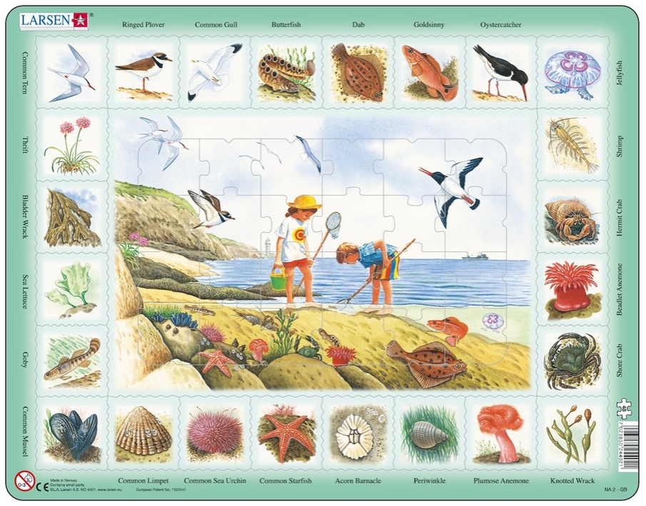 Larsen Rahmenpuzzle - An der Küste (auf Englisch) 48 Teile Puzzle Larsen-NA2-GB von Larsen