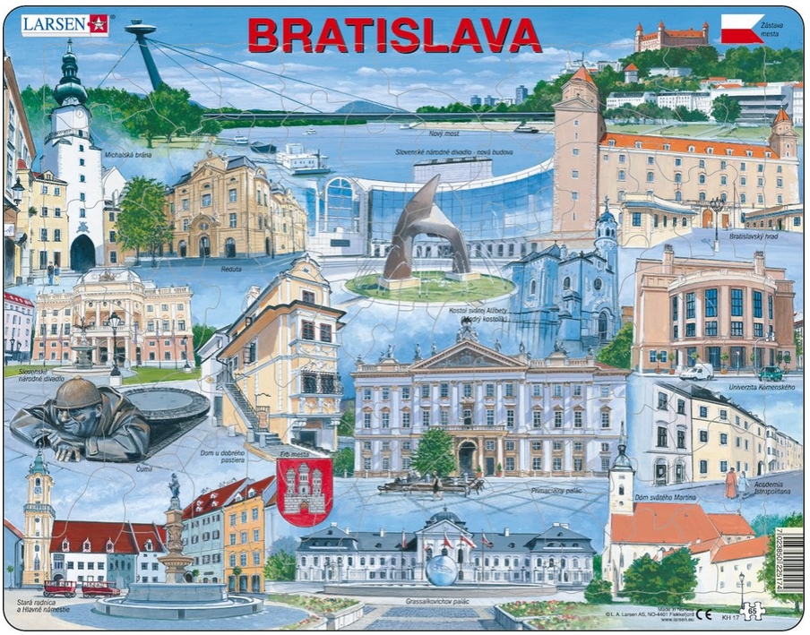 Larsen Rahmenpuzzle - Bratislava (auf Slowakisch) 65 Teile Puzzle Larsen-KH17-SL von Larsen