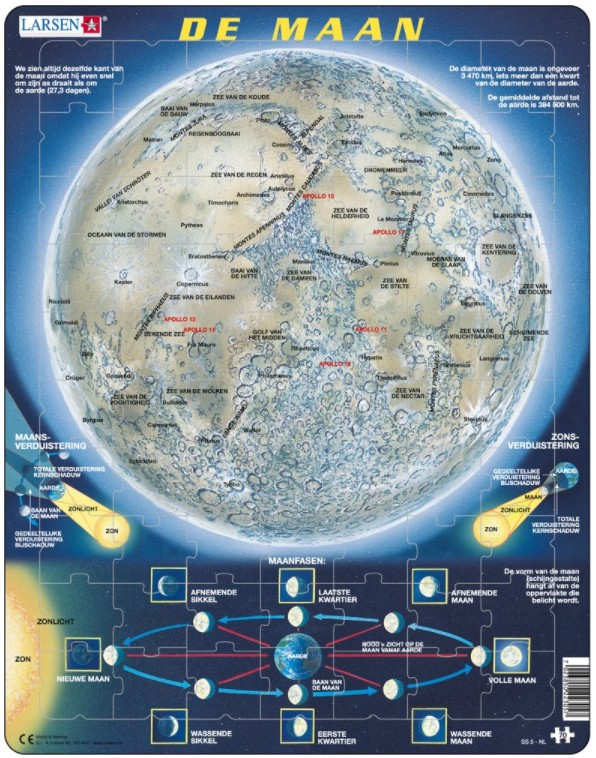 Larsen Rahmenpuzzle - De Maan (Holländisch) 70 Teile Puzzle Larsen-SS5-NL von Larsen