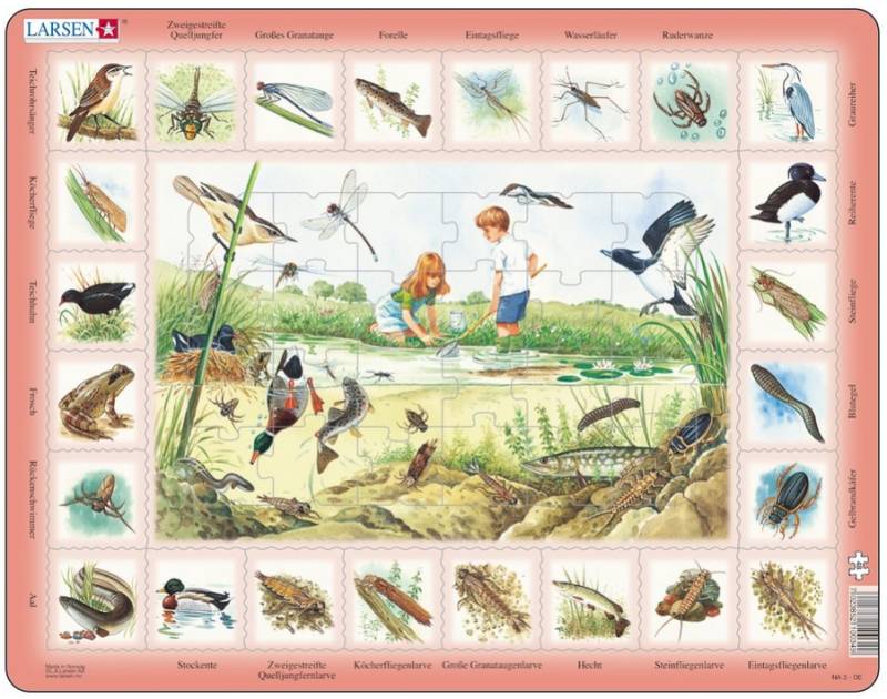 Larsen Rahmenpuzzle - Der Teich 48 Teile Puzzle Larsen-NA3-DE von Larsen