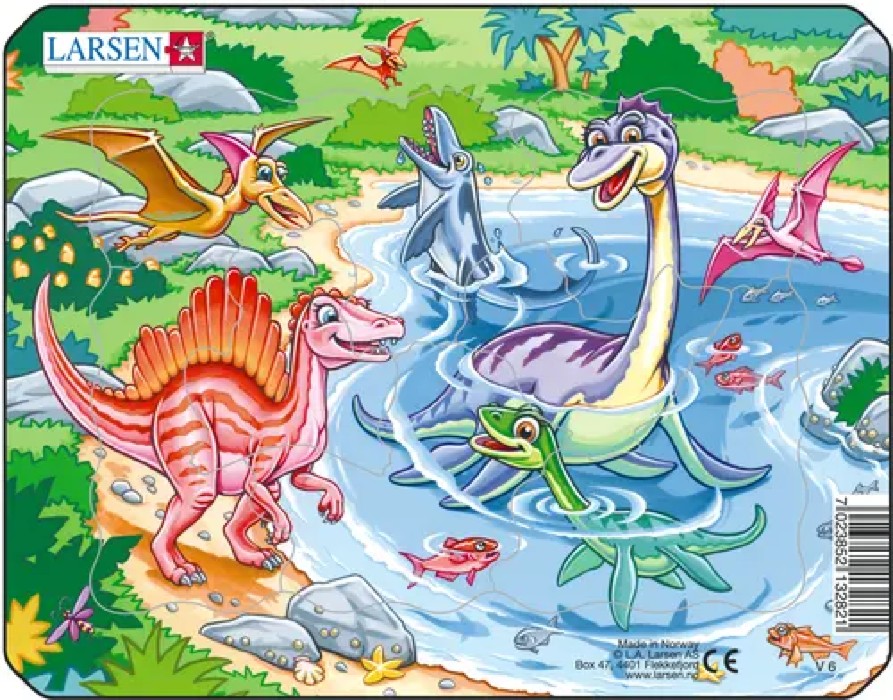 Larsen Rahmenpuzzle - Dinosaurier 7 Teile Puzzle Larsen-V6-1 Larsen Rahmenpuzzle - Dinosaurier 7 Teile Puzzle Larsen-V6-1 von Larsen