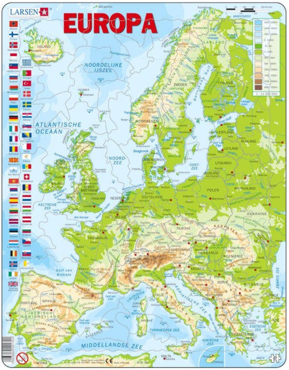 Larsen Rahmenpuzzle - Europa (Holländisch) 87 Teile Puzzle Larsen-K70-NL von Larsen