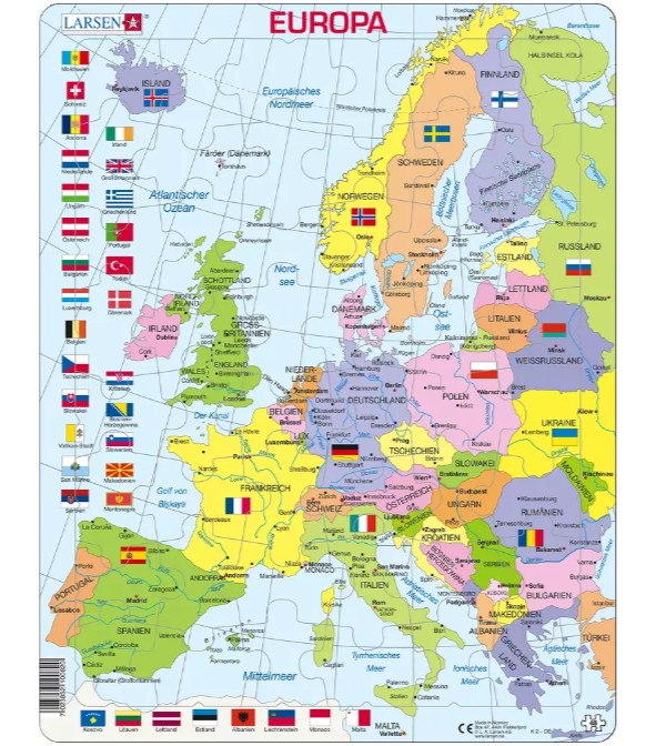 Larsen Rahmenpuzzle - Europa 48 Teile Puzzle Larsen-K2-DE Larsen Rahmenpuzzle - Europa 48 Teile Puzzle Larsen-K2-DE von Larsen