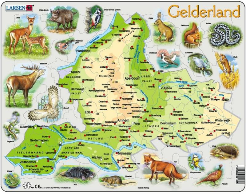 Larsen Rahmenpuzzle - Gelderland 61 Teile Puzzle Larsen-K91 von Larsen