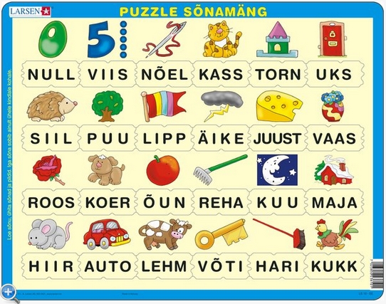 Larsen Rahmenpuzzle - Lesen lernen (auf Estnisch) 24 Teile Puzzle Larsen-LS10-EST von Larsen