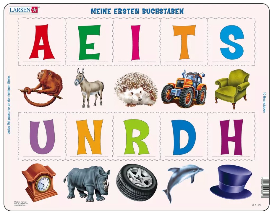 Larsen Rahmenpuzzle - Meine ersten Buchstaben 10 Teile Puzzle Larsen-LS1-DE Larsen Rahmenpuzzle - Meine ersten Buchstaben 10 Teile Puzzle Larsen-LS1-DE von Larsen