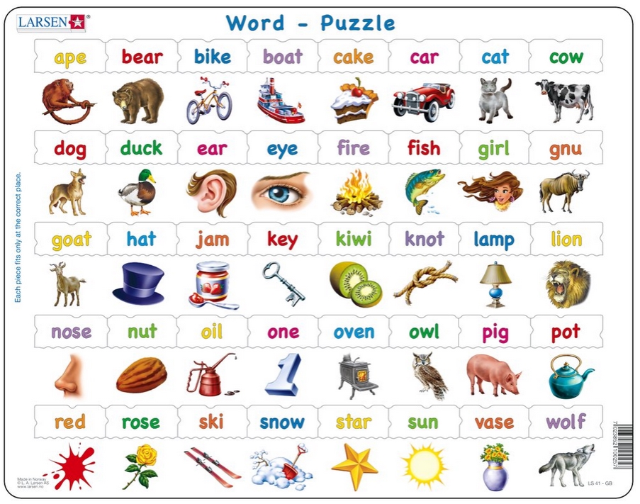Larsen Rahmenpuzzle - Meine ersten Wörter (auf Englisch) 40 Teile Puzzle Larsen-LS41-GB von Larsen
