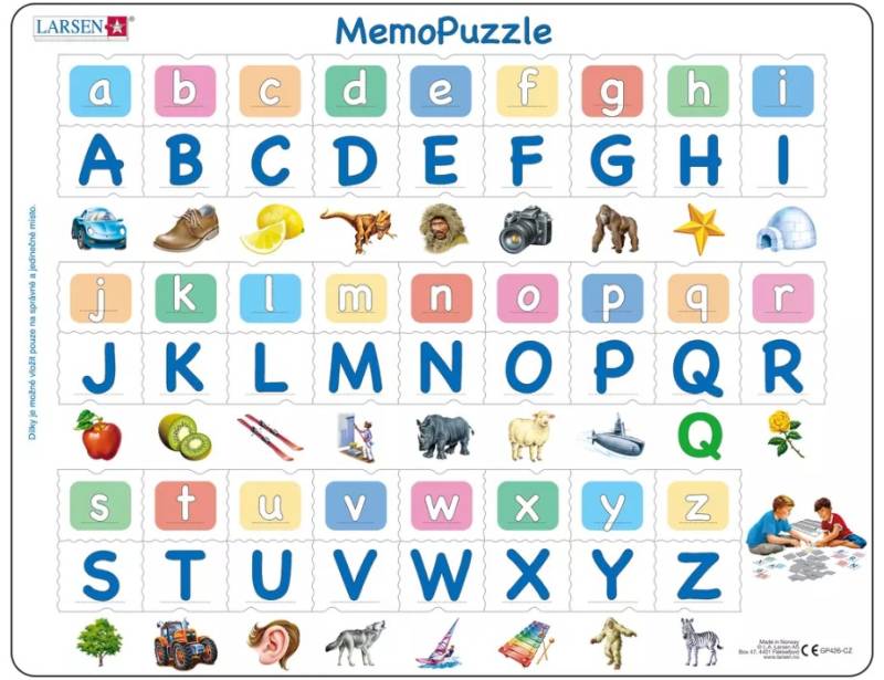 Larsen Rahmenpuzzle - MemoPuzzle (auf Tschechisch) 52 Teile Puzzle Larsen-GP426-CZ von Larsen