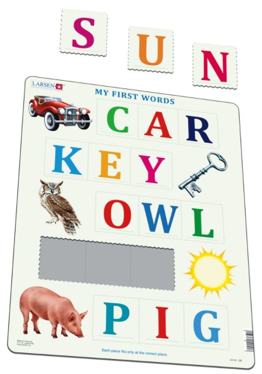 Larsen Rahmenpuzzle - My First Words (auf Englisch) 15 Teile Puzzle Larsen-LS40-GB von Larsen