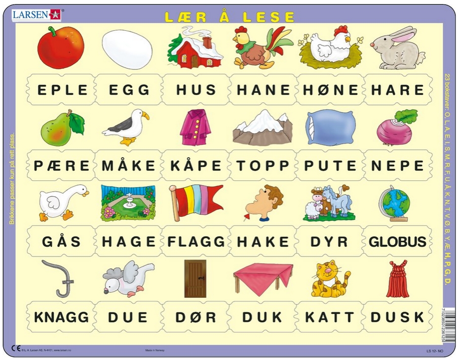 Larsen Rahmenpuzzle - Norwegisch lesen lernen 4 24 Teile Puzzle Larsen-LS12 Larsen Rahmenpuzzle - Norwegisch lesen lernen 4 24 Teile Puzzle Larsen-LS12 von Larsen