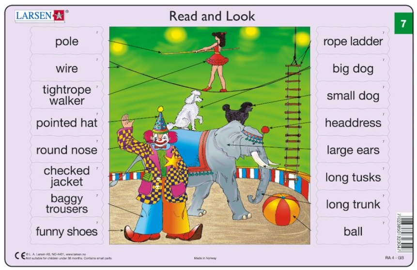 Larsen Rahmenpuzzle - Read and Look 07-08 (auf Englisch) 16 Teile Puzzle Larsen-RA04-EN-7-8 von Larsen