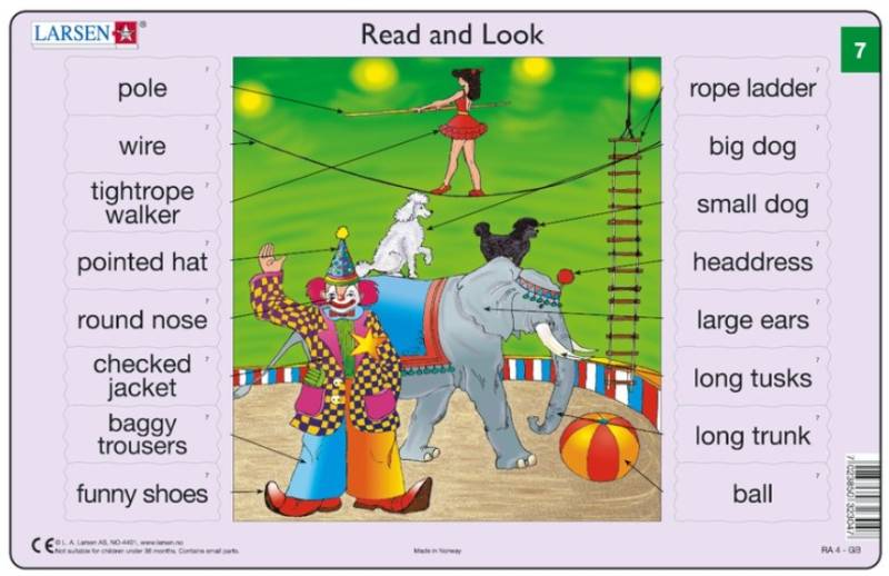 Larsen Rahmenpuzzle - Read and Look 07-08 (auf Englisch) 16 Teile Puzzle Larsen-RA04-EN-7-8 von Larsen