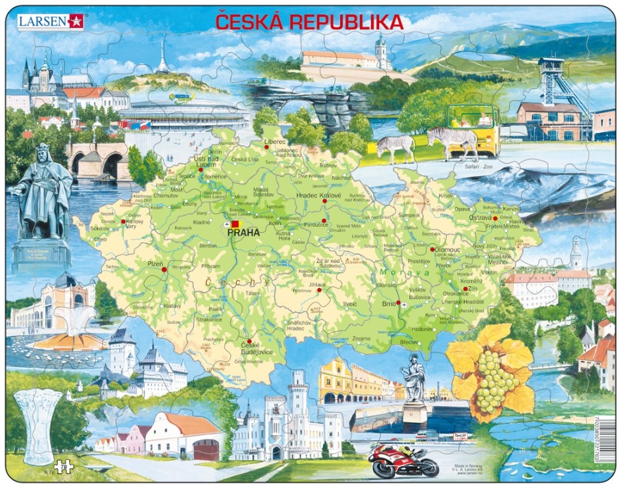 Larsen Rahmenpuzzle - Tschechische Republik (auf Tschechisch) 78 Teile Puzzle Larsen-K76 von Larsen