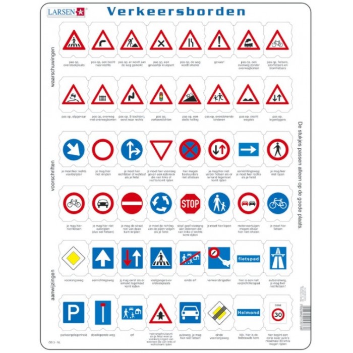 Larsen - Rahmenpuzzle - Verkeersborden (Holländisch) - 48 Teile von Larsen