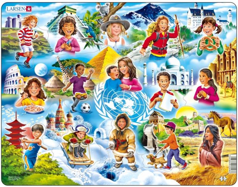 Larsen Rahmenpuzzle - Welt der Kinder 15 Teile Puzzle Larsen-NM8 von Larsen