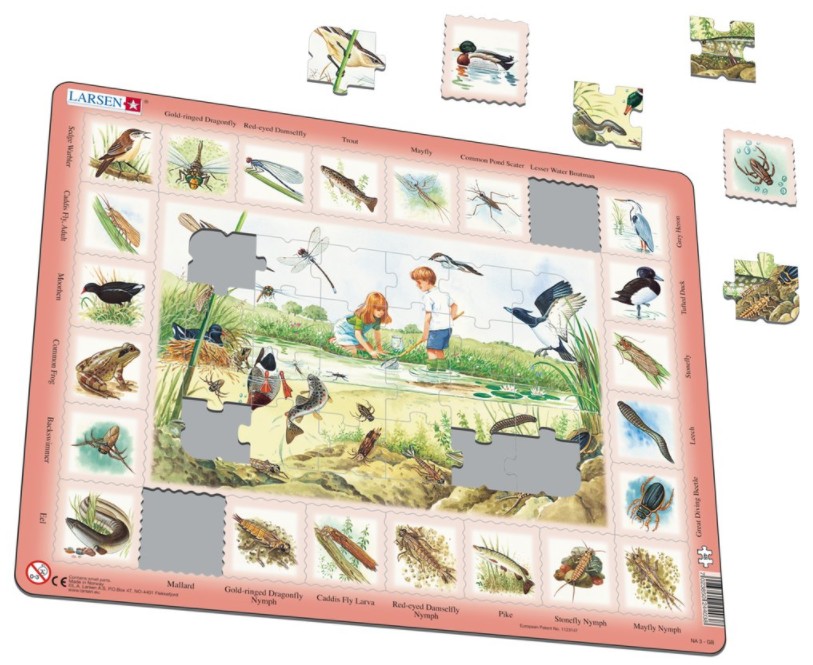 Larsen Rahmenpuzzle - der Teich (auf Französisch) 48 Teile Puzzle Larsen-NA3-FR von Larsen