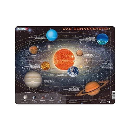 Larsen SS1 Sonnensystem, Deutsch Ausgabe I Rahmenpuzzle mit 70 Teilen I Puzzle für Kinder im Alter von 4-12 Jahren I Kinder Entwicklung | Rahmenpuzzles | Hergestellt in Norwegen von Larsen