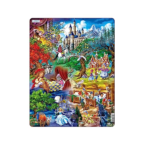 Larsen US24 Rahmenpuzzle für Kinder I Märchen der Gebrüder Grimm I Puzzle ab 4 Jahre I Märchenhaftes Kinderpuzzle mit 33 Teilen I Spiel, Spaß & Lernen von Larsen