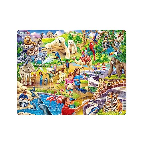 Larsen US30 EIN aufregender Tag im Zoo, 48 Teile Rahmenpuzzles Jigsaw Puzzle von Larsen