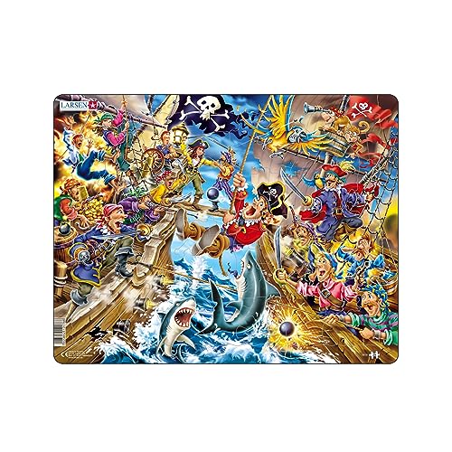 Larsen US37 Rahmenpuzzle für Kinder I Seeschlacht zwischen Piraten I Puzzle ab 4 Jahre I Schönes Kinderpuzzle mit 39 Teilen I Spiel, Spaß & Lernen Larsen US37 Rahmenpuzzle für Kinder I Seeschlacht zwischen Piraten I Puzzle ab 4 Jahre I Schönes Kinderpuzzle mit 39 Teilen I Spiel, Spaß & Lernen von Larsen
