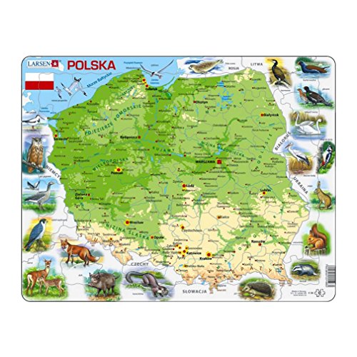Polska mapa ze zwierzetami von Larsen