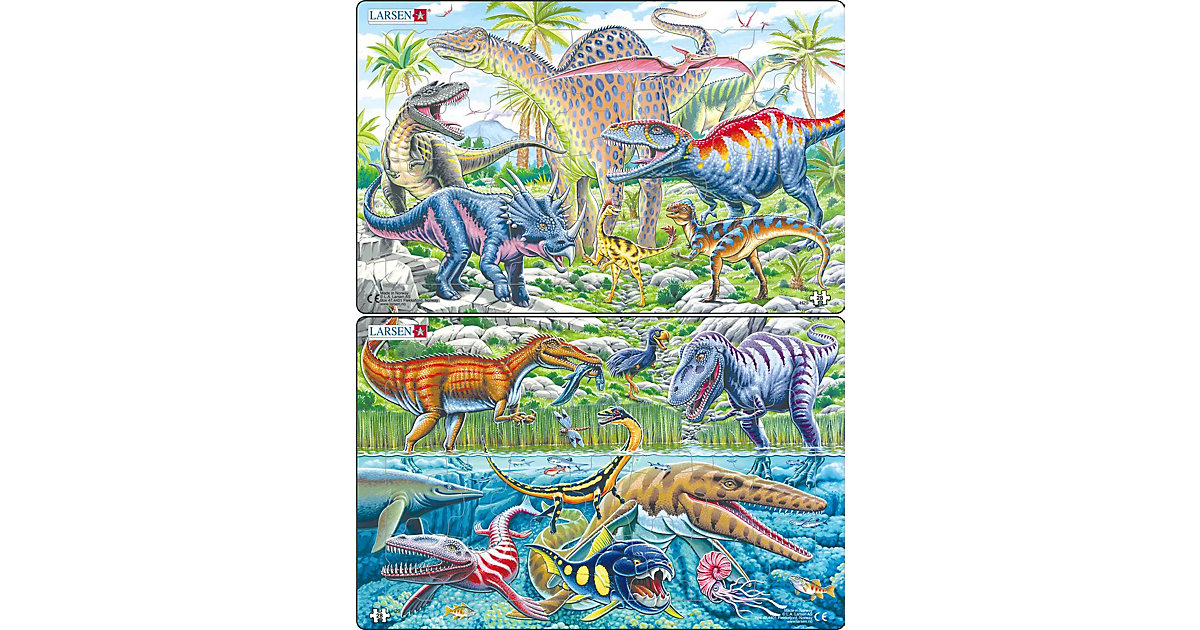 Puzzle - Dinosaurier, 2 x 28 Teile von Larsen