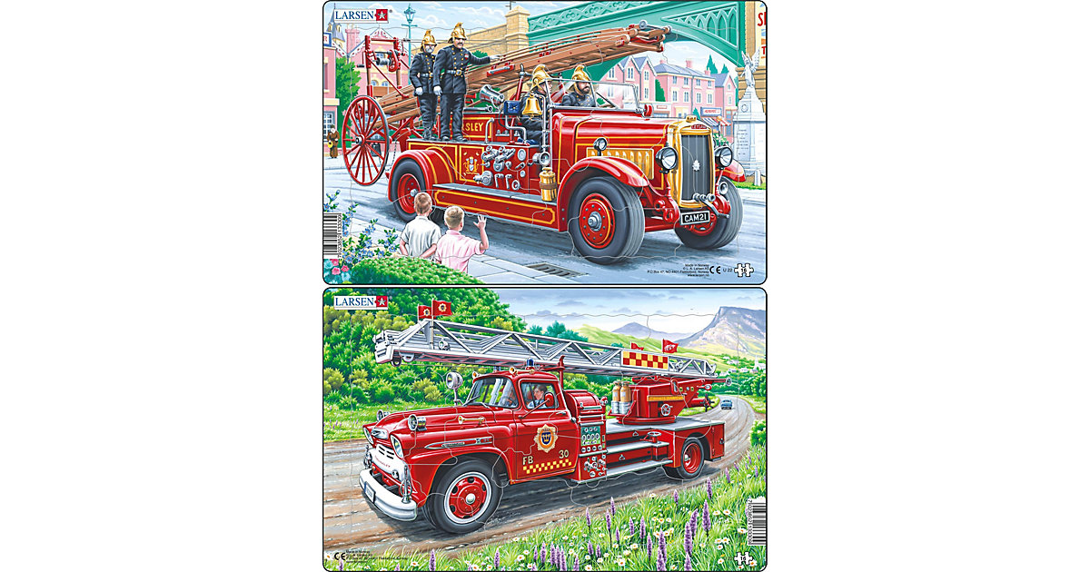 Puzzle - Historische Feuerwehrautos (2er-Set Midi) von Larsen