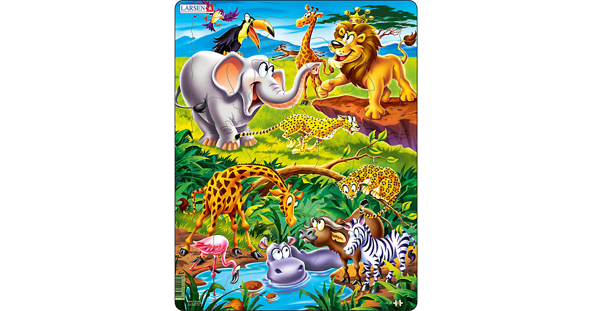 Rahmen-Puzzle, 18 Teile, 36x28 cm, Tierische Safari Rahmen-Puzzle, 18 Teile, 36x28 cm, Tierische Safari von Larsen