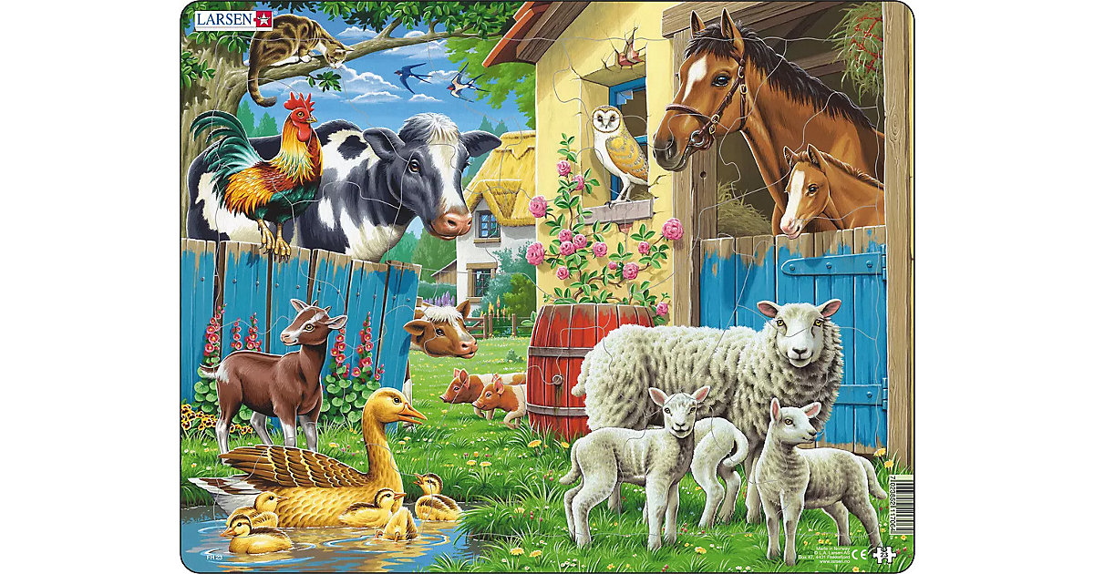 Rahmen-Puzzle, 23 Teile, 36x28 cm, Nutztiere Rahmen-Puzzle, 23 Teile, 36x28 cm, Nutztiere von Larsen