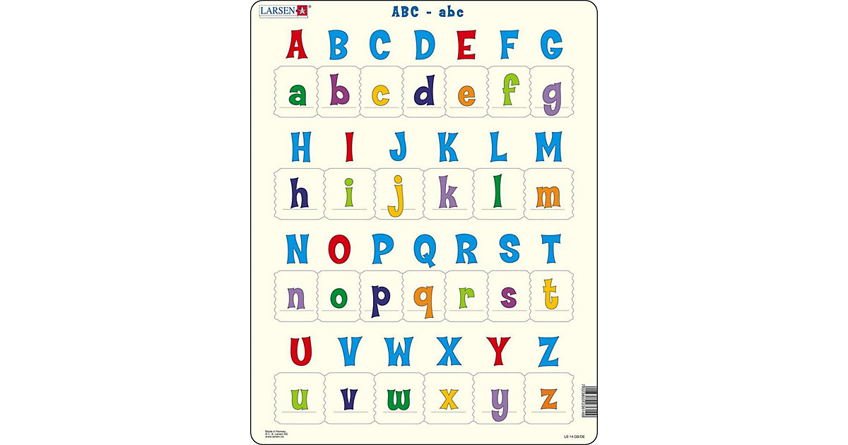 Rahmen-Puzzle, 26 Teile, 36x28 cm, ABC-abc Rahmen-Puzzle, 26 Teile, 36x28 cm, ABC-abc von Larsen