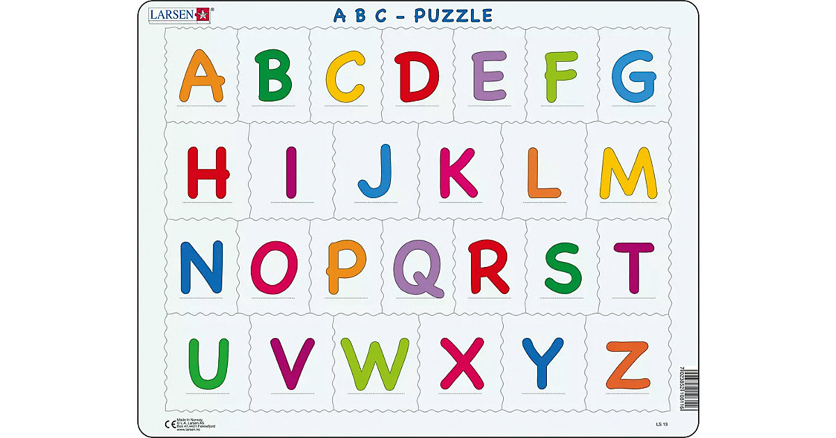 Rahmen-Puzzle, 26 Teile, 36x28 cm, ABC Rahmen-Puzzle, 26 Teile, 36x28 cm, ABC von Larsen