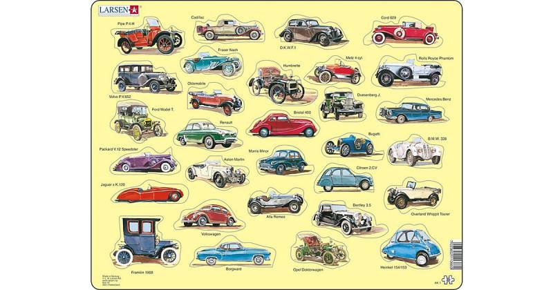 Rahmen-Puzzle, 30 Teile, 36x28 cm, Oldtimer Auto von Larsen