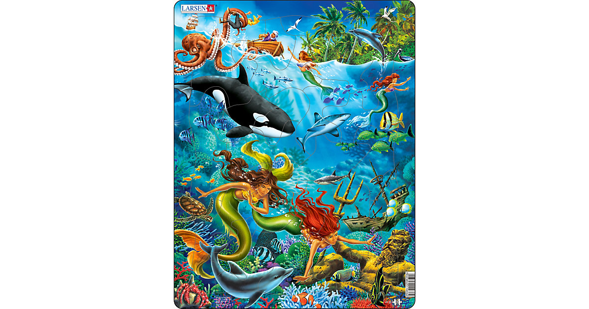 Rahmen-Puzzle, 32 Teile, 36x28 cm, Meerjungfrau Rahmen-Puzzle, 32 Teile, 36x28 cm, Meerjungfrau von Larsen