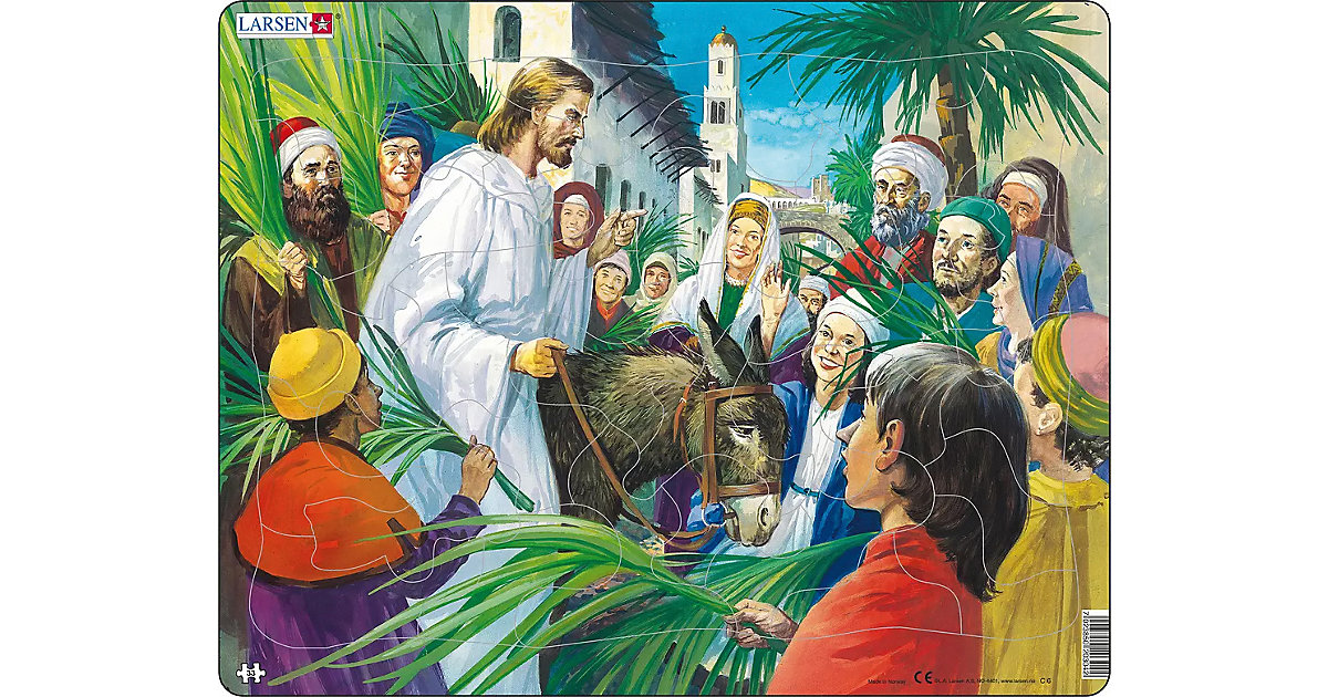 Rahmen-Puzzle, 33 Teile, 36x28 cm, Einzug nach Jerusalem Rahmen-Puzzle, 33 Teile, 36x28 cm, Einzug nach Jerusalem von Larsen