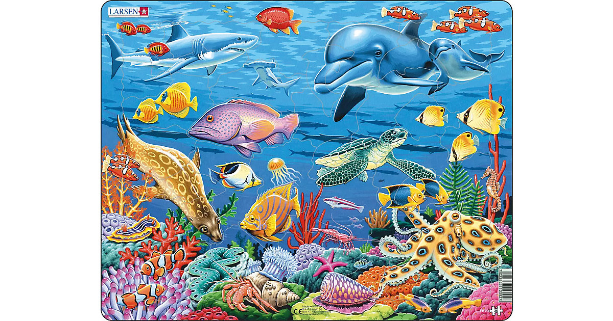 Rahmen-Puzzle, 35 Teile, 36x28 cm, Korallenriff von Larsen