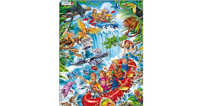 Rahmen-Puzzle, 35 Teile, 36x28 cm, Rafting im Amazonas von Larsen