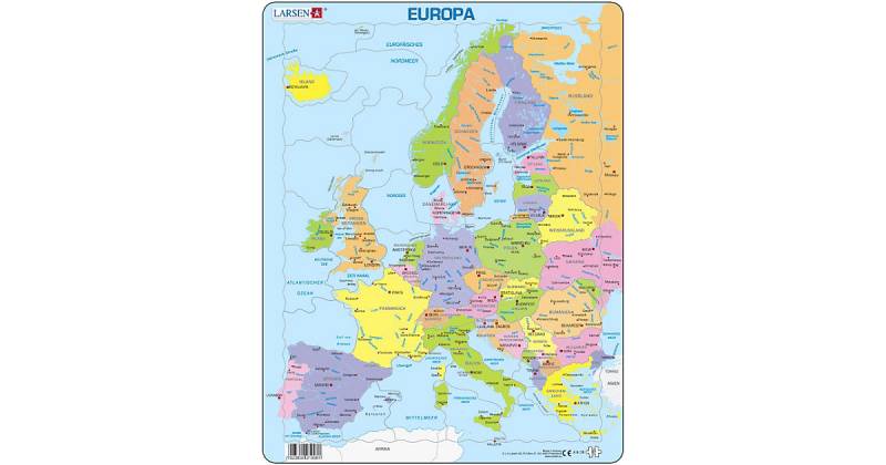 Rahmen-Puzzle, 37 Teile, 36x28 cm, Karte Europa (politisch) von Larsen