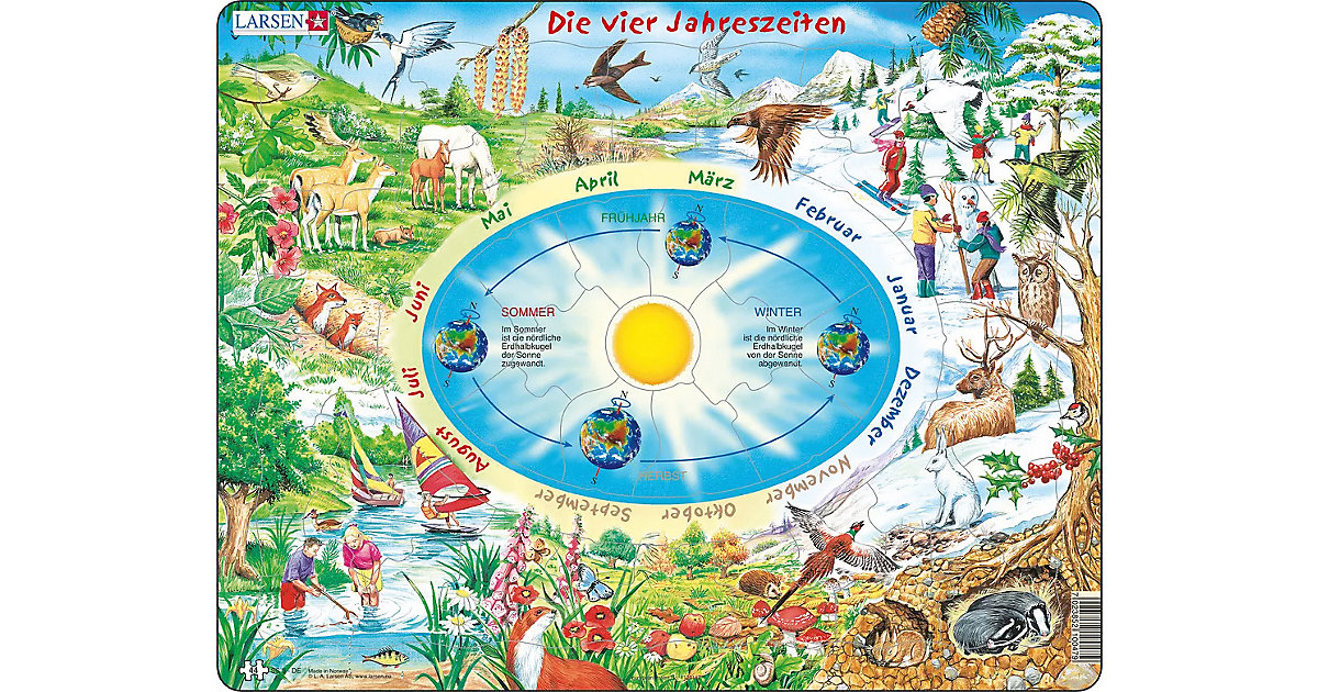 Rahmen-Puzzle, 44 Teile, 36x28 cm, Die vier Jahreszeiten Rahmen-Puzzle, 44 Teile, 36x28 cm, Die vier Jahreszeiten von Larsen