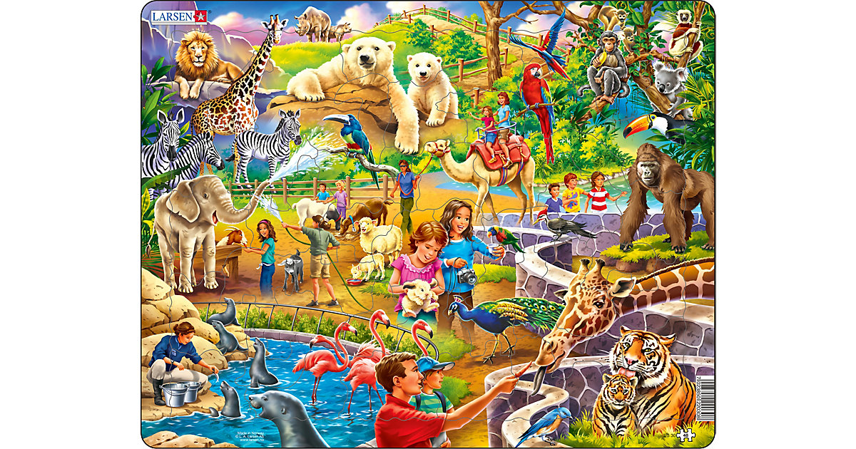 Rahmen-Puzzle, 48 Teile, 36x28 cm, Zoo Rahmen-Puzzle, 48 Teile, 36x28 cm, Zoo von Larsen