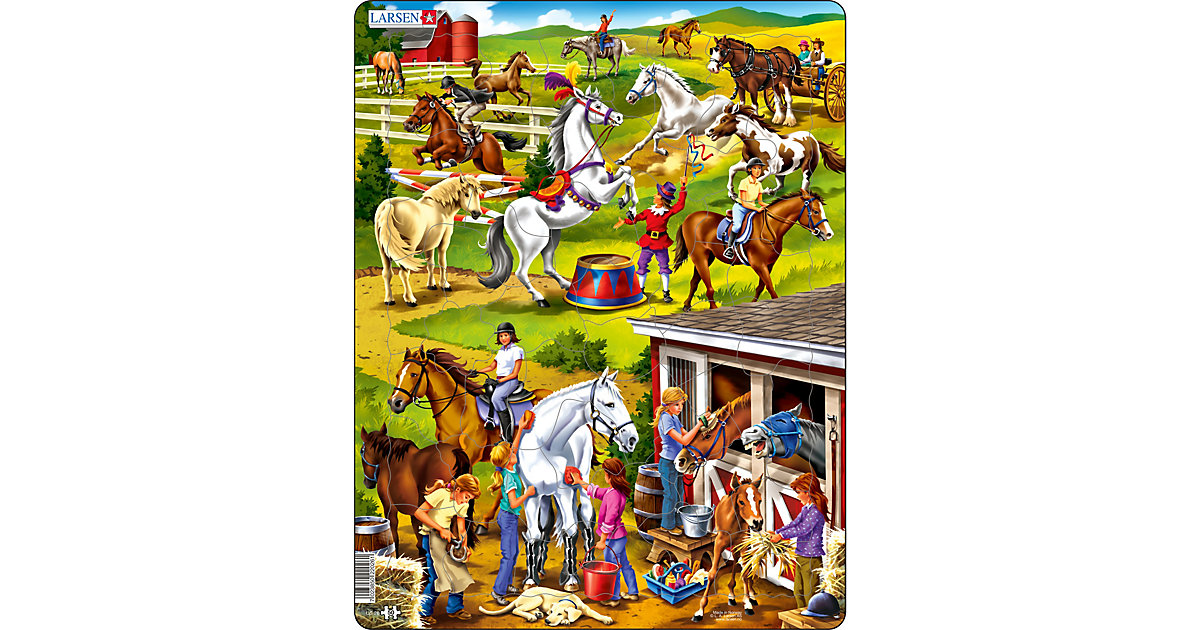 Rahmen-Puzzle, 50 Teile, 36x28 cm, Reiterhof Rahmen-Puzzle, 50 Teile, 36x28 cm, Reiterhof von Larsen