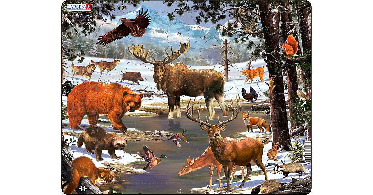 Rahmen-Puzzle, 54 Teile, 36x28 cm, Nordwald Rahmen-Puzzle, 54 Teile, 36x28 cm, Nordwald von Larsen