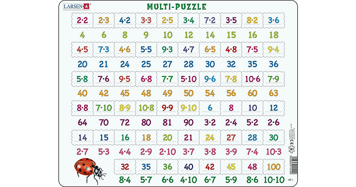 Rahmen-Puzzle, 58 Teile, 36x28 cm, Multiplizieren Rahmen-Puzzle, 58 Teile, 36x28 cm, Multiplizieren von Larsen