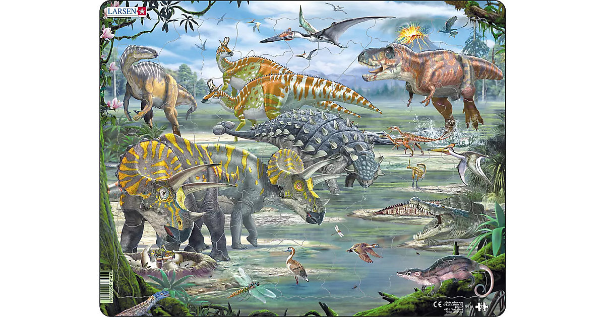 Rahmen-Puzzle, 65 Teile, 36x28 cm, Dinosaurier Rahmen-Puzzle, 65 Teile, 36x28 cm, Dinosaurier von Larsen