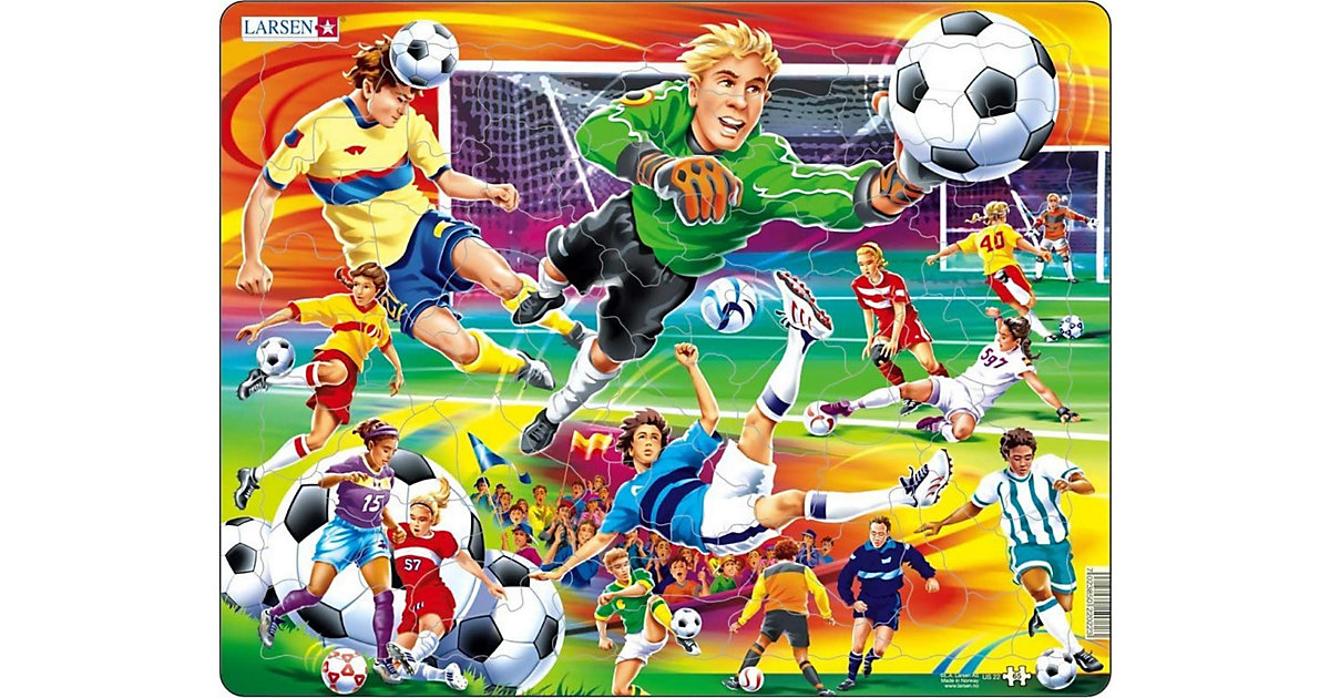 Rahmen-Puzzle, 65 Teile, 36x28 cm, Fußball Rahmen-Puzzle, 65 Teile, 36x28 cm, Fußball von Larsen