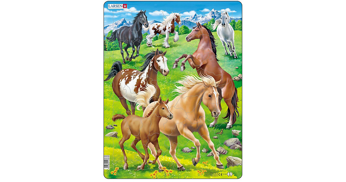 Rahmen-Puzzle, 65 Teile, 36x28 cm, Pferde Rahmen-Puzzle, 65 Teile, 36x28 cm, Pferde von Larsen