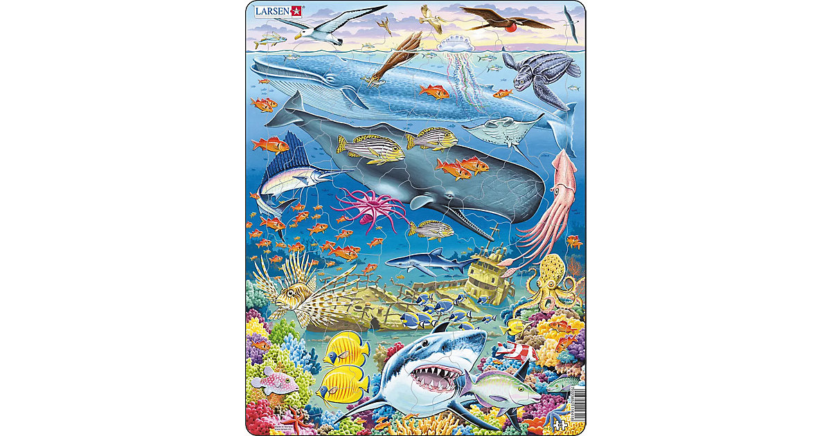 Rahmen-Puzzle, 66 Teile, 36x28 cm, Wal & Hai Rahmen-Puzzle, 66 Teile, 36x28 cm, Wal & Hai von Larsen