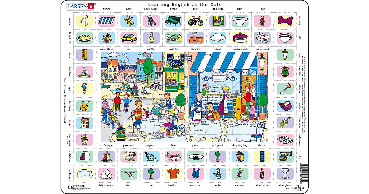 Rahmen-Puzzle, 70 Teile, 36x28 cm, Learning English 2 Rahmen-Puzzle, 70 Teile, 36x28 cm, Learning English 2 von Larsen